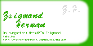 zsigmond herman business card